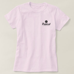 T-shirts de pickleball rose pour dames double équi