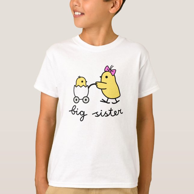 T-shirts de poussin de grande soeur (Devant)