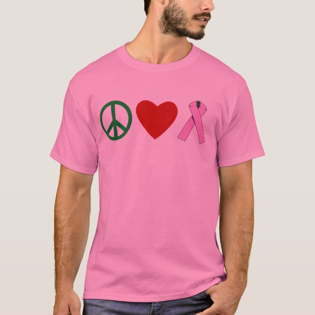 T-shirts de ruban de rose d'amour de paix, tasses (Devant)
