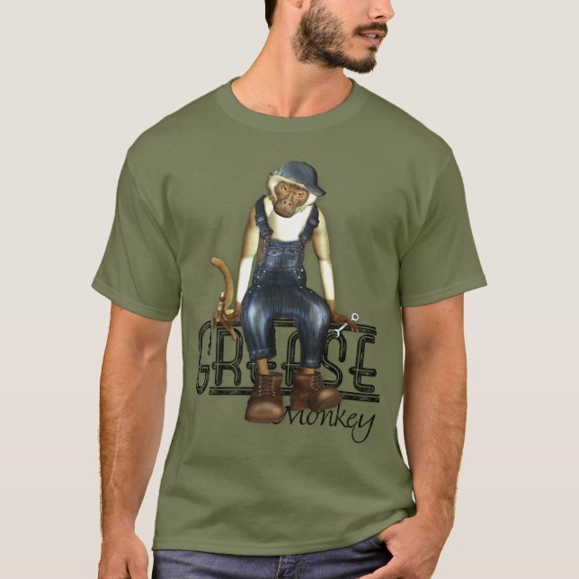 T-shirts de singe de graisse de mécanique (Devant)