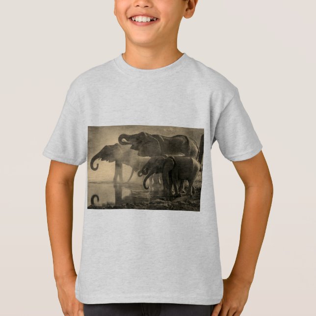 T-shirts d'habillement/éléphant d'enfants (Devant)