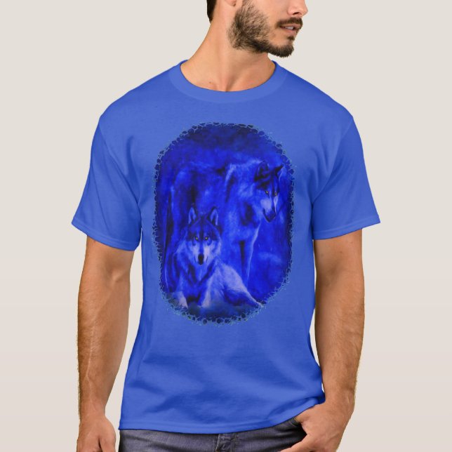 T-shirts d'obscurité de loup de loups d'hiver (Devant)
