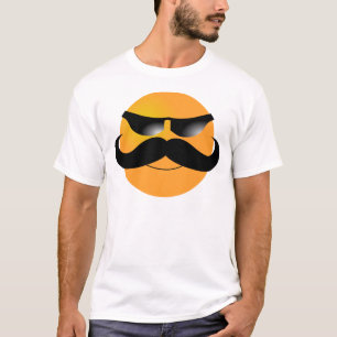 T-shirts drôle de moustache, visage de sourire