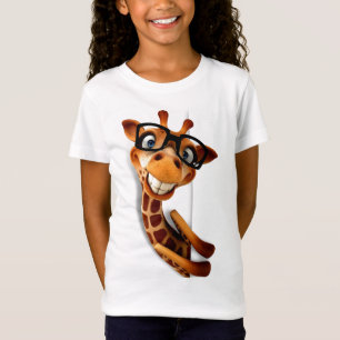 T-Shirts - Drôle Giraffe Portant des lunettes
