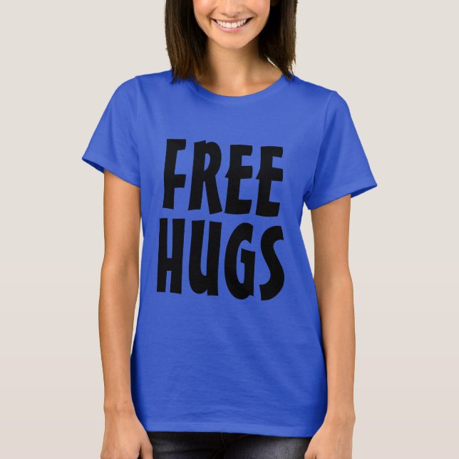 T-shirts en couleur arc-en-ciel Free Hugs (Devant)
