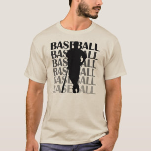 T-shirts et cadeau noirs de joueur de baseball de