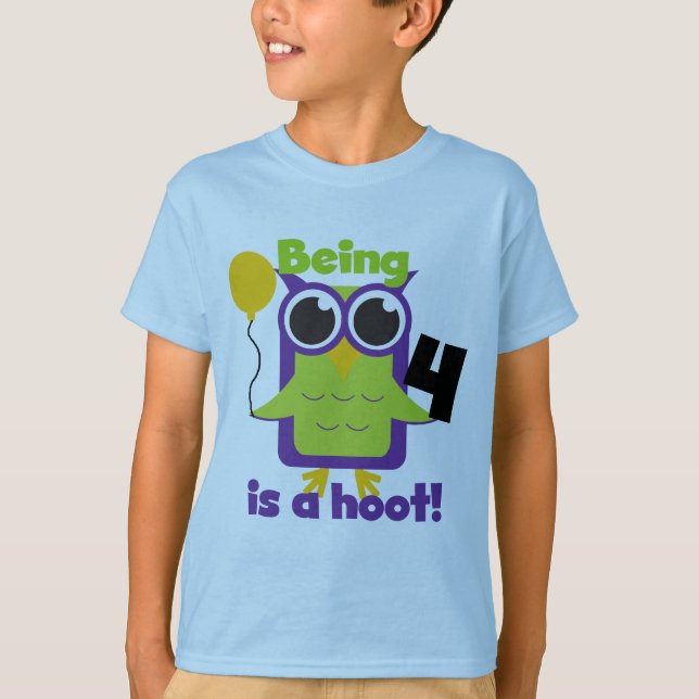 T-shirts et cadeaux 4e anniversaire de Hoot Owl (Devant)