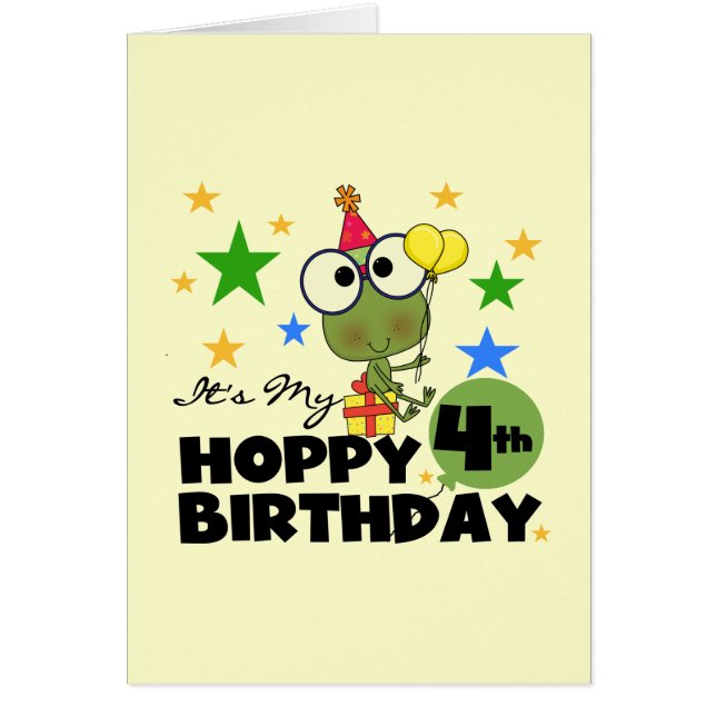 T-shirts et cadeaux 4th Birthday Frog Hoppy (Devant)