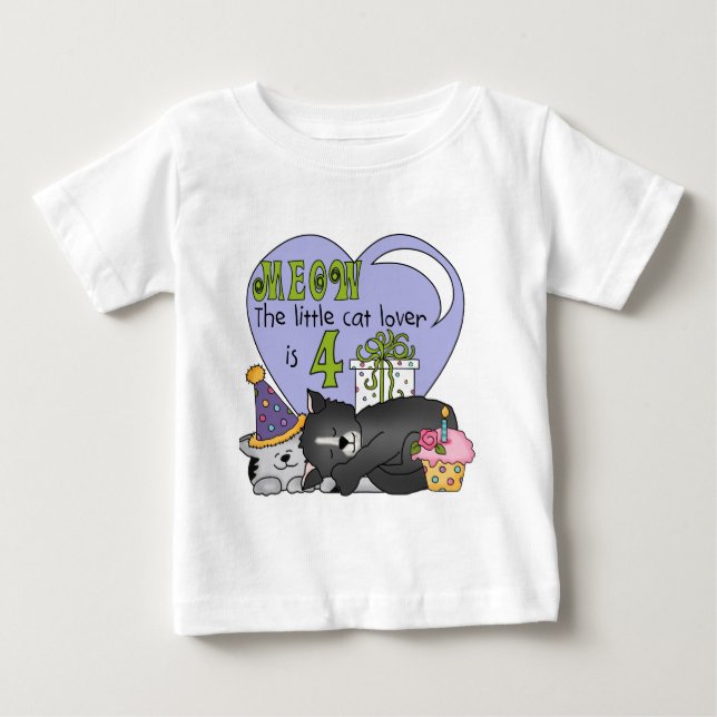 T-shirts et cadeaux Amoureux de les chats 4e anniv (Devant)