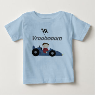 T-shirts et cadeaux bleus de voiture de course