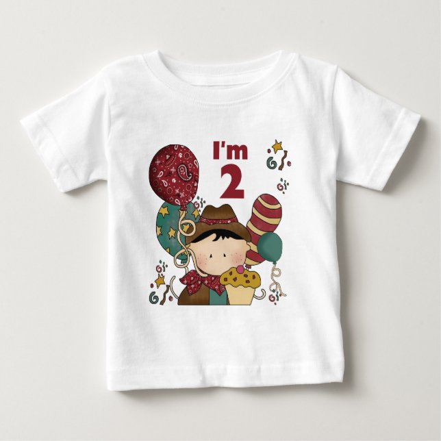 T-shirts et cadeaux Cowboy 2e anniversaire (Devant)