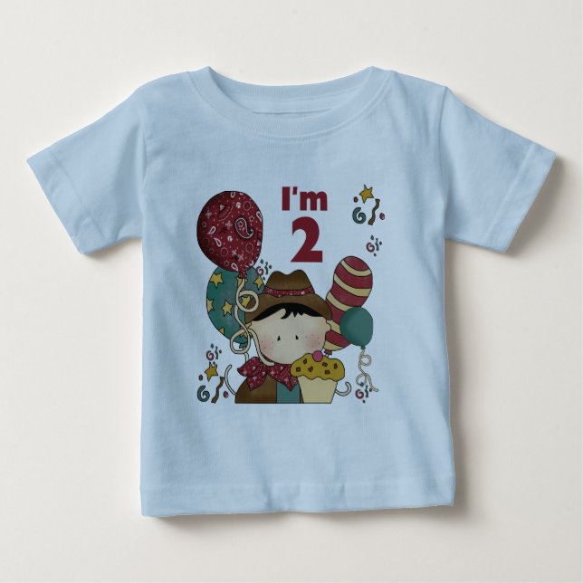 T-shirts et cadeaux Cowboy 2e anniversaire (Devant)