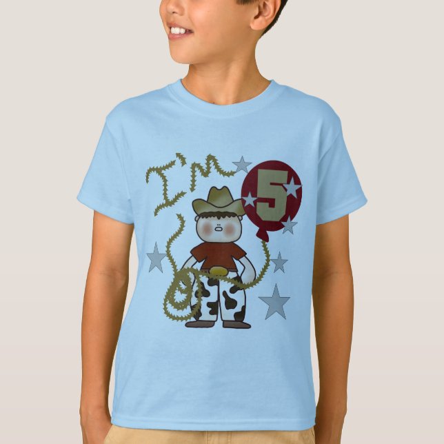 T-shirts et cadeaux Cowboy 5e anniversaire (Devant)