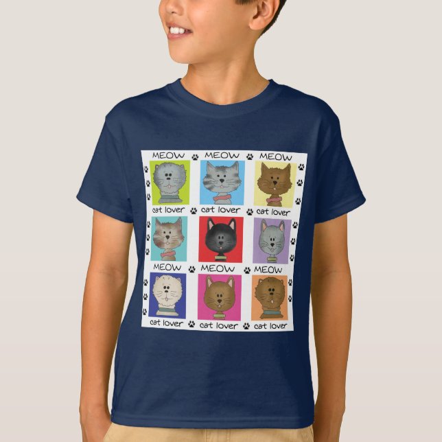T-shirts et cadeaux d'amoureux des chats de Meow (Devant)