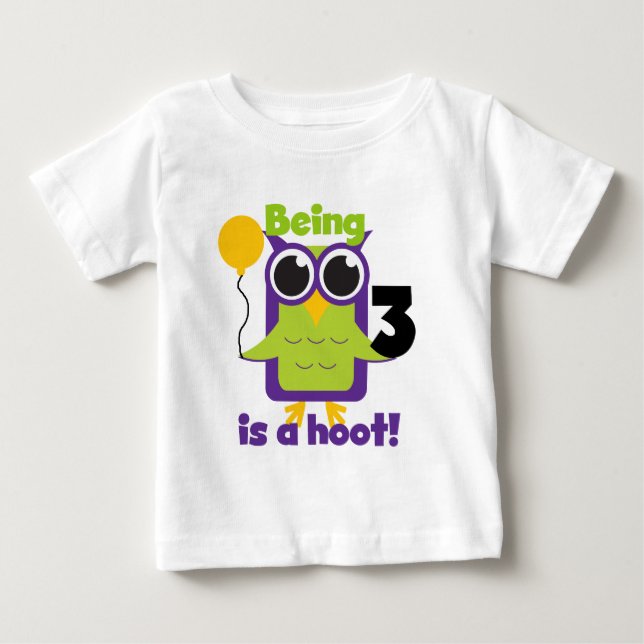 T-shirts et cadeaux d'anniversaire de Hoot Owl 3e (Devant)