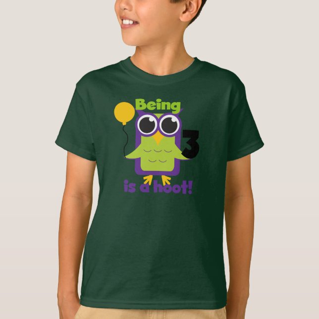 T-shirts et cadeaux d'anniversaire de Hoot Owl 3e (Devant)
