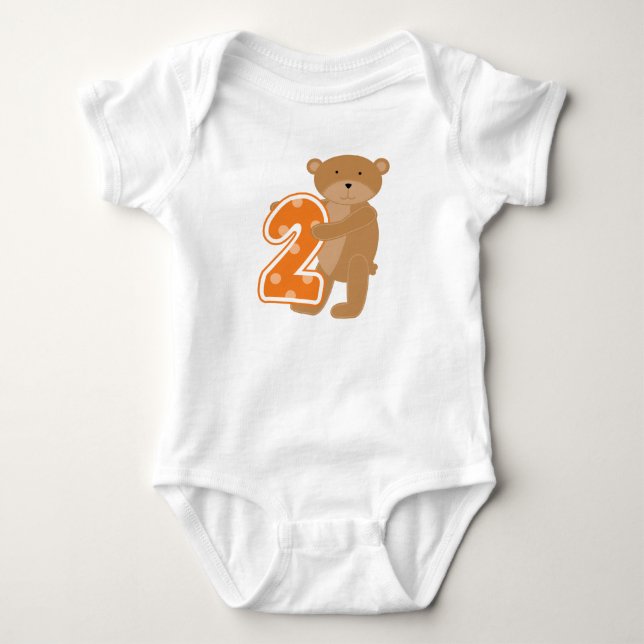 T-shirts et cadeaux de 2e anniversaire de l'ours (Devant)