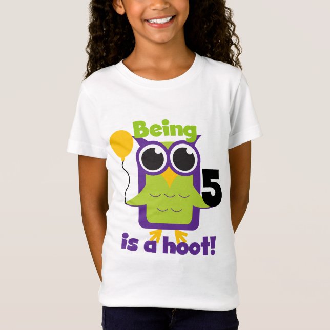 T-shirts et cadeaux de 5 ans de Hoot Owl (Devant)