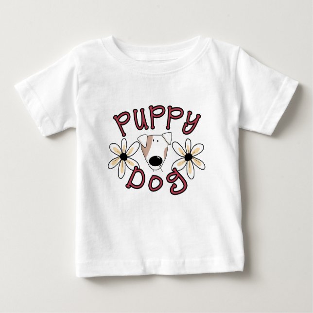 T-shirts et cadeaux de chiot de fleurs (Devant)