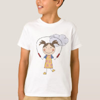 T-shirts et cadeaux de corde à sauter de fille