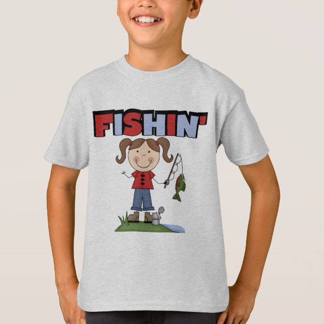 T-shirts et cadeaux de fille de Fishin (Devant)