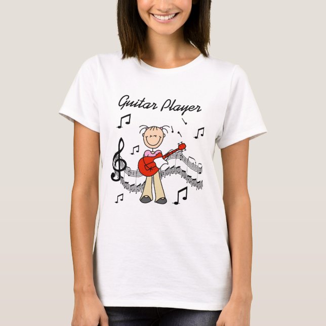 T-shirts et cadeaux de joueur de guitare de fille (Devant)