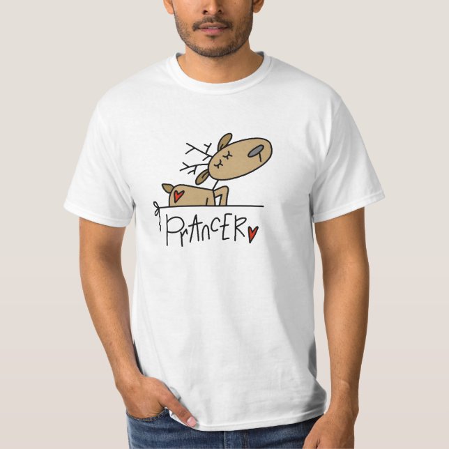 T-shirts et cadeaux de Noël de renne de Prancer (Devant)