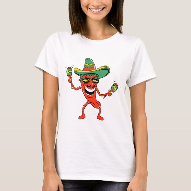 T-shirts et cadeaux de poivre de piment de Cinco (Devant)