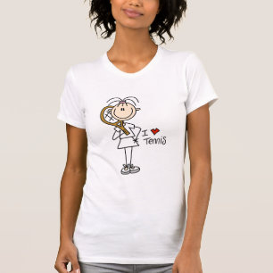 T-shirts et cadeaux de tennis d'amour de la fille