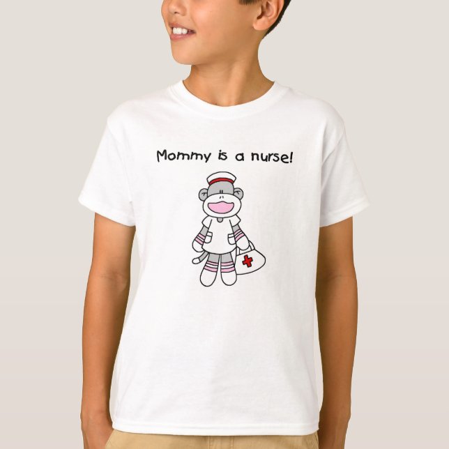 T-shirts et cadeaux d'infirmière de maman de singe (Devant)