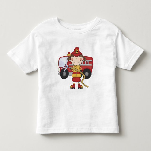 T-shirts et cadeaux femelles de sapeur-pompier (Devant)