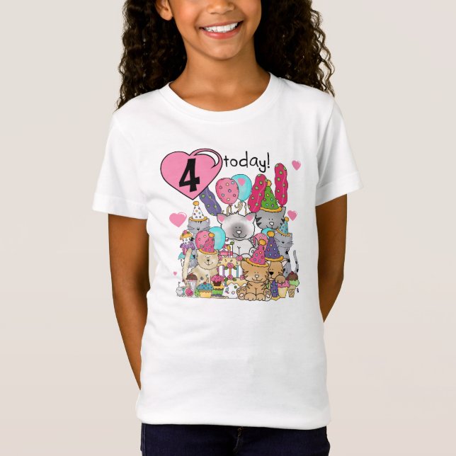 T-shirts et cadeaux fête Kittens 4e anniversaire (Devant)