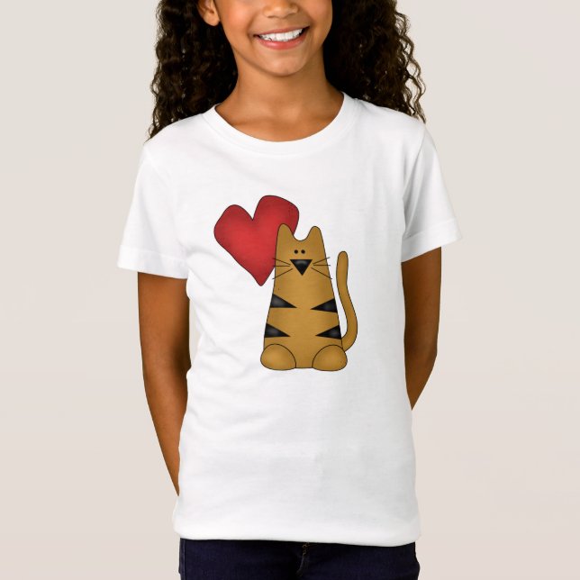T-shirts et cadeaux Heart and Striped Cat (Devant)