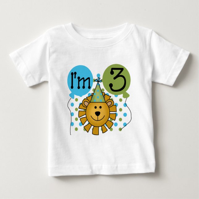 T-shirts et cadeaux Lion 3e anniversaire (Devant)