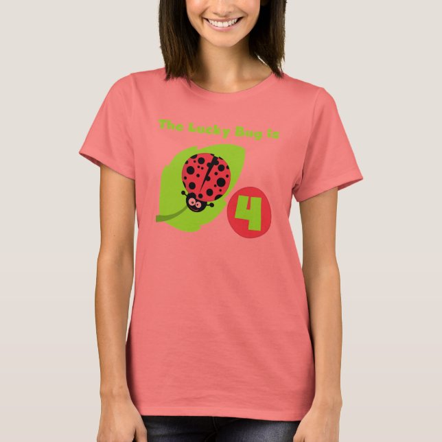 T-shirts et cadeaux Lucky Bug 4th Birthday (Devant)