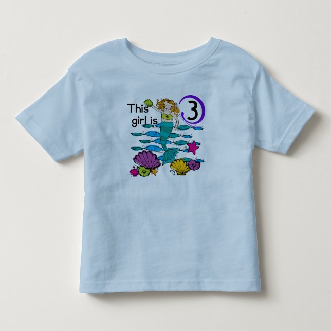 T-shirts et cadeaux Mermaid 3e anniversaire (Devant)