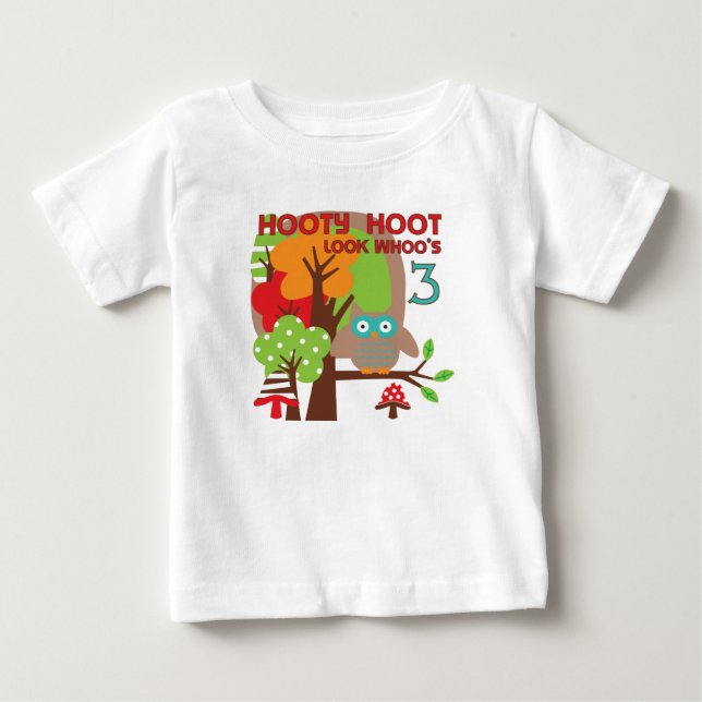 T-shirts et cadeaux pour le 3e anniversaire de Owl (Devant)