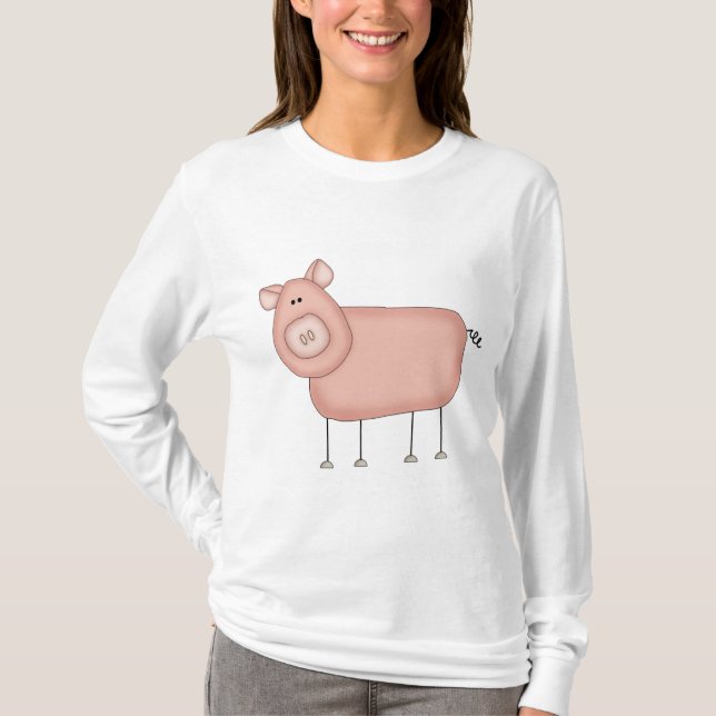 T-shirts et cadeaux roses de porc (Devant)