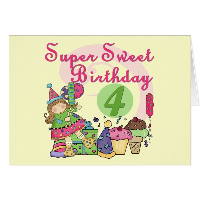 T-shirts et cadeaux Super Sweet 4e anniversaire (Devant horizontal)