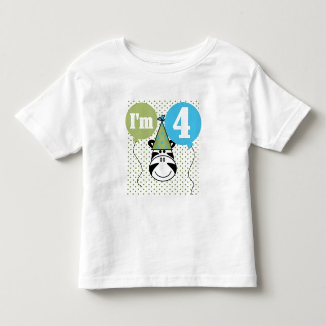T-shirts et cadeaux Zebra 4e anniversaire (Devant)