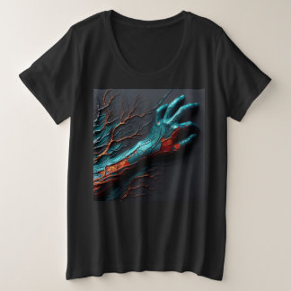 T-Shirts Femmes Plus Taille Avec Expression Art 19