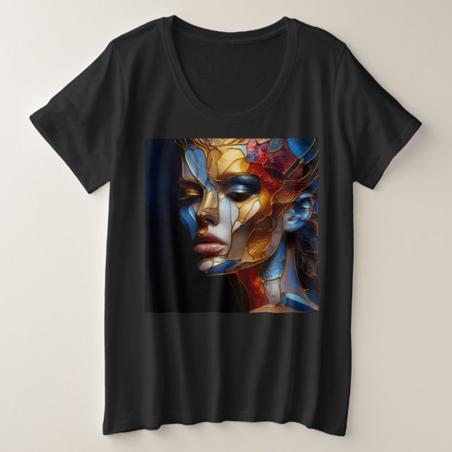T-Shirts Femmes Plus Taille Avec Expression Art 25 (Design devant)