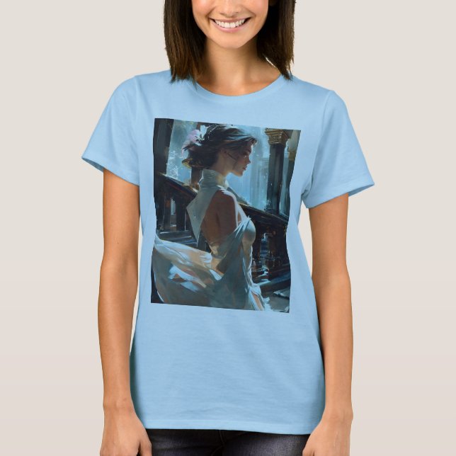 T-shirts filles couleur bleue (Devant)
