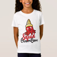 T-Shirts Filles De Crème De Calmar Drôle