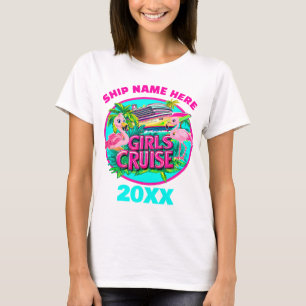 T-Shirts Flamants roses de croisières pour filles