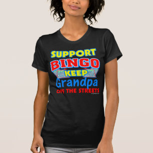 T-shirts foncé drôle de grand-papa de bingo-test