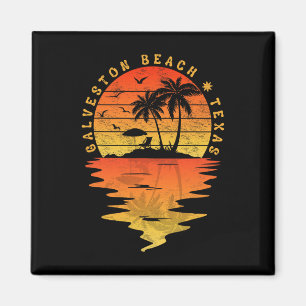 T-Shirts für Familienurlaub Texas Galveston Beach Magnet