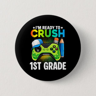 T-Shirts für Jungen der 1. Klasse Videospiel Gamin Button
