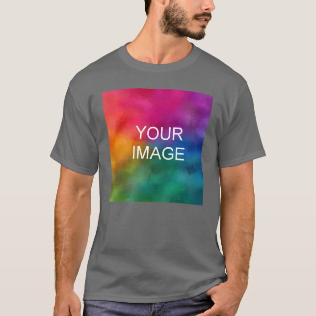 T-Shirts für Männer Dunkelgrau Hinzufügen Ihres Bi (Vorderseite)
