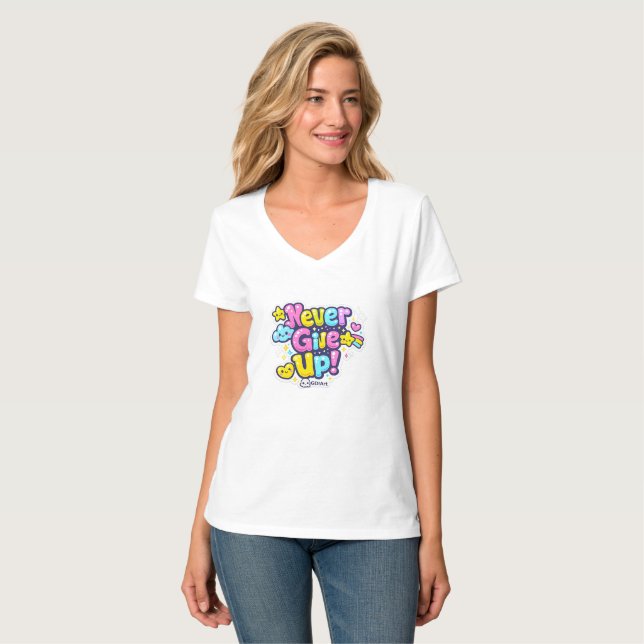 T-Shirts - Gib niemals auf (Vorderseite Vollansicht)